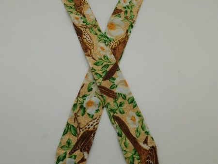 Birds & White Flowers Cool Tie For Sale