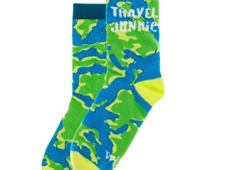 Wit! Crew Socks Travel Junkie Online now