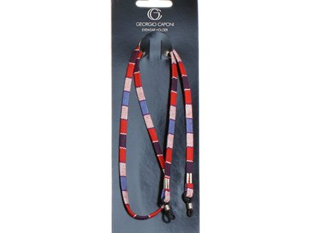 Red, Blue & White Fabric Chain Eyewear Holder Discount