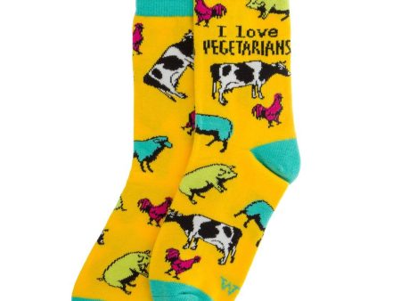 Wit! Crew Socks I Love Vegetarians Discount