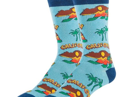 Men Crew Cali Bear OOOH Yeah! Socks For Cheap