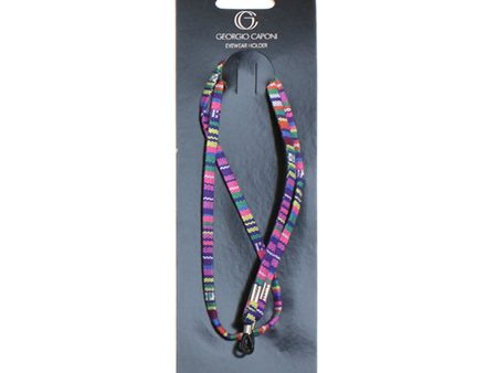 Pink & Purple Fabric Chain Eyewear Holder Hot on Sale