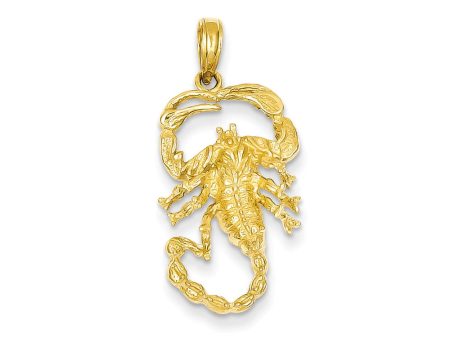 14k Yellow Gold Textured Scorpion Pendant Hot on Sale