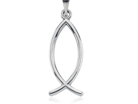 Sterling Silver Christian Fish Pendant, 7.5 x 19mm Online Hot Sale