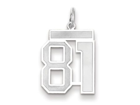 14k White Gold, Jersey Collection, Medium Number 81 Pendant Discount