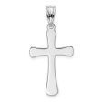 14k White Gold Hollow Latin Cross Pendant, 16 x 35mm For Sale