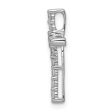 14k White Gold 1 4 Ctw Diamond Latin Cross Slide Pendant, 11 x 18mm Hot on Sale