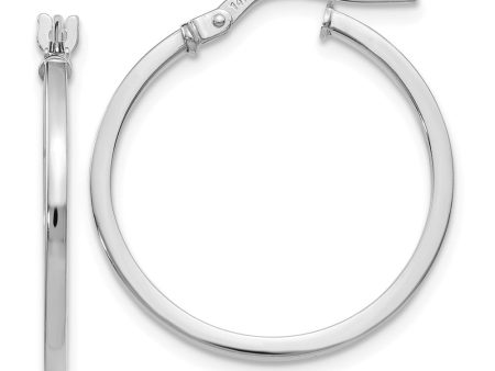 14k White Gold Square Tube Round Hoop Earrings, 1.5 x 22mm (7 8 Inch) Supply