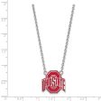 Sterling Silver Ohio State Large Enamel Logo Pendant Necklace Online Hot Sale