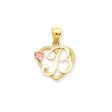 14k Two Tone Gold Grace Collection 15mm Heart Initial B Pendant Cheap