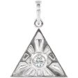 14k Gold 1 10 Ct Diamond Eye of Providence Pendant, 14mm Online