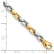 14K White & Yellow Gold, 4.5mm Fancy Link Chain Bracelet, 7 Inch Sale