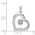 .05 Carat Diamond Open Heart Pendant in Sterling Silver Hot on Sale