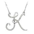 1 8 Ctw Diamond 14k White Gold Medium Script Initial K Necklace, 17in Discount