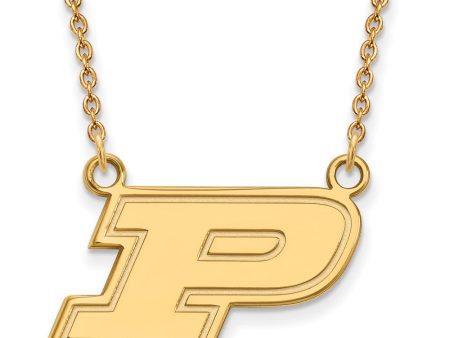 14k Gold Plated Silver Purdue Small Initial P Pendant Necklace on Sale