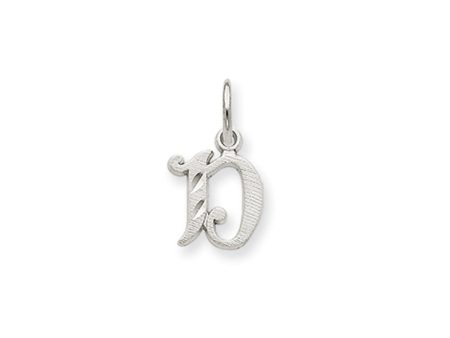 14k White Gold, Isabelle Collection, Mini Letter D Initial Charm Online Sale