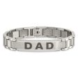 Men s Stainless Steel DAD I.D. Bracelet, 8.75 Inch Sale