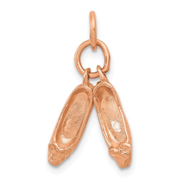 14k Rose Gold 3D Moveable Ballet Slippers Charm Supply