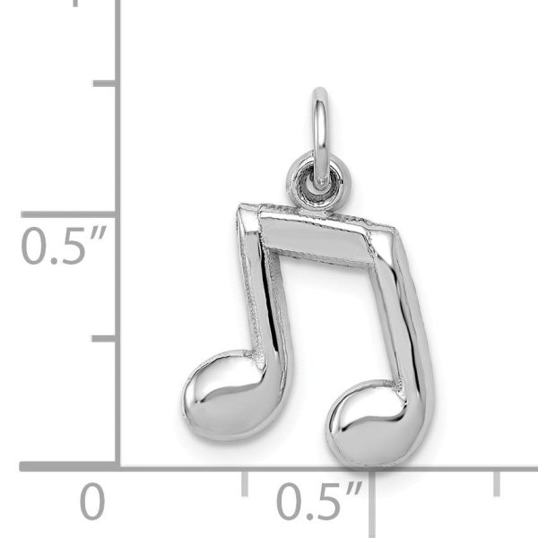 14k White Gold 2D Double Music Note Charm Hot on Sale