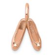 14k Rose Gold Petite 3D Ballet Slippers Pendant For Sale