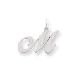 14k White Gold, Ella Collection Medium Fancy Script Initial M Pendant For Sale