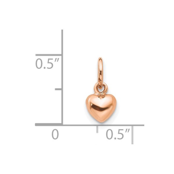 14k Rose Gold Tiny Puffed Heart Charm, 5mm (3 16 inch) Online