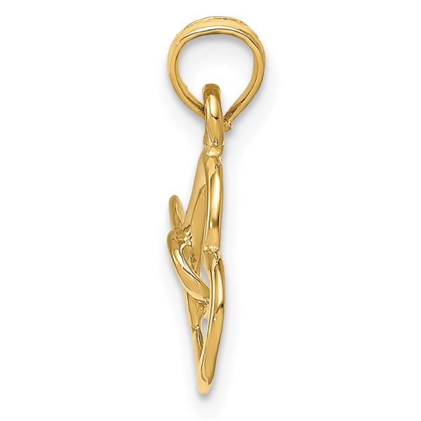 14k Yellow Gold Double Hooked Open Heart Charm Online