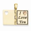 14k Two Tone Gold & Enamel Sweetheart Book Pendant, 13mm Fashion