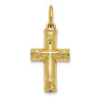 10k or 14k Yellow Gold Polished Cross Ash Holder Pendant, 16 x 25mm For Sale