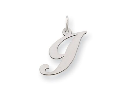 14k White Gold, Ella Collection Medium Fancy Script Initial I Pendant Sale