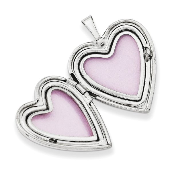 14k White Gold 20mm Mom Heart Locket Supply