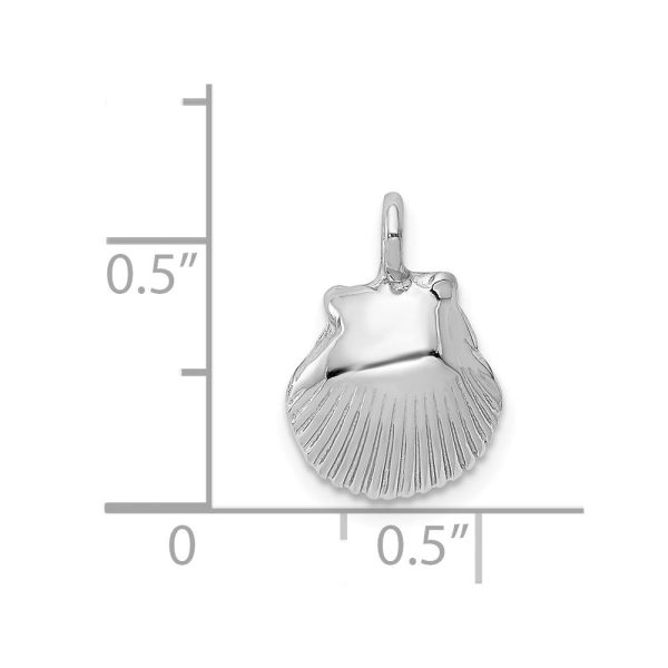 14k White Gold Open Back Seashell Pendant Hot on Sale