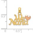 14k Two Tone Gold We Love You Nana Pendant, 19mm For Cheap