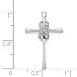 14k White Gold 0.04 Ctw Diamond Infinity Cross Slide Pendant, 16x26mm Online Sale