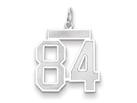 14k White Gold, Jersey Collection, Medium Number 84 Pendant Online