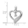 .05 Carat Diamond Scroll Heart Pendant in Sterling Silver For Discount