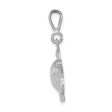 14k White Gold Polished 2D Sea Turtle Pendant For Sale