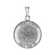 14k White Gold St. Joseph Medal Disc Pendant, 15mm Discount