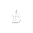 14k White Gold, Amanda Collection, Small Block Style Initial D Pendant Discount