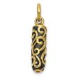 10k or 14k Yellow Gold Antiqued Scroll Cylinder Ash Holder Pendant Online Hot Sale