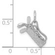 14k White Gold Small 3D Golf Bag and Clubs Charm Hot on Sale