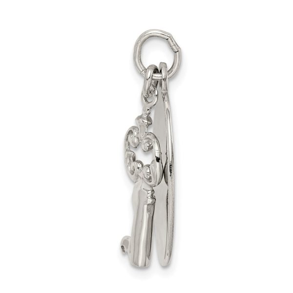 14k White Gold Key and Tag Charm Supply