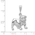 14k White Gold Polished 2D Bulldog Pendant For Sale