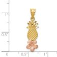 14k Rose and Yellow Gold Pineapple Plumeria Pendant For Discount