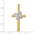 14k Two Tone Gold Butterfly Cross Pendant, 22 x 43mm Sale