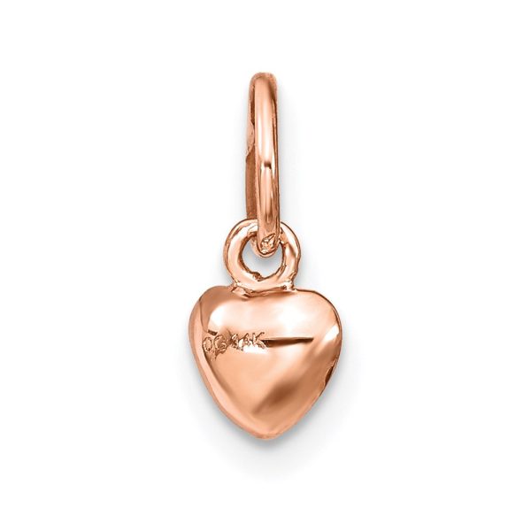 14k Rose Gold Tiny Puffed Heart Charm, 5mm (3 16 inch) Online