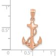 14k Rose Gold Polished Anchor Pendant Online now