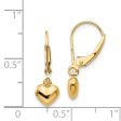 Kids 5mm Puffed Heart Lever Back Earrings in 14k Yellow Gold Online now