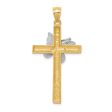 14k Two Tone Gold Butterfly Cross Pendant, 22 x 43mm Sale