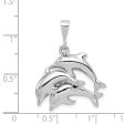 14k White Gold Dolphin Pod Pendant Cheap